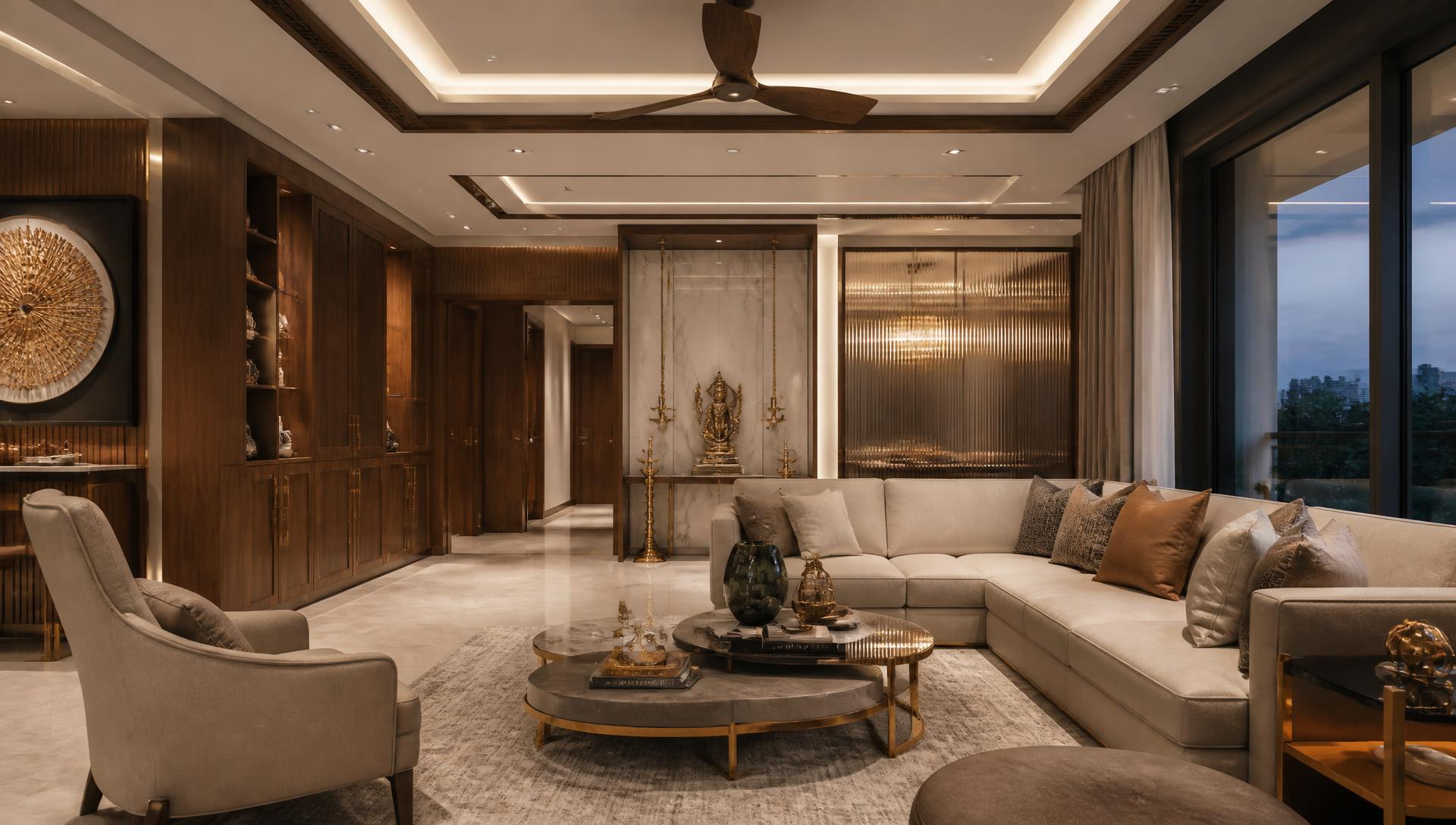 Contemporary living room interior designed by Laughing Wood Interiors